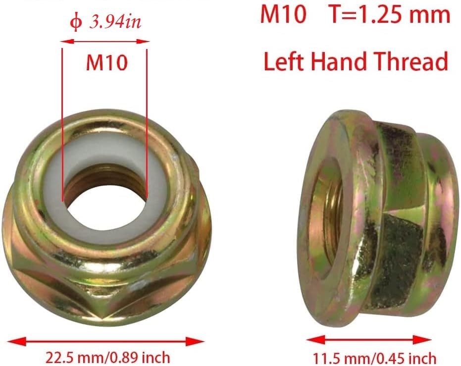 Milikaco M10x1.25 collar nut replacement for stable attachment and reduced loosening