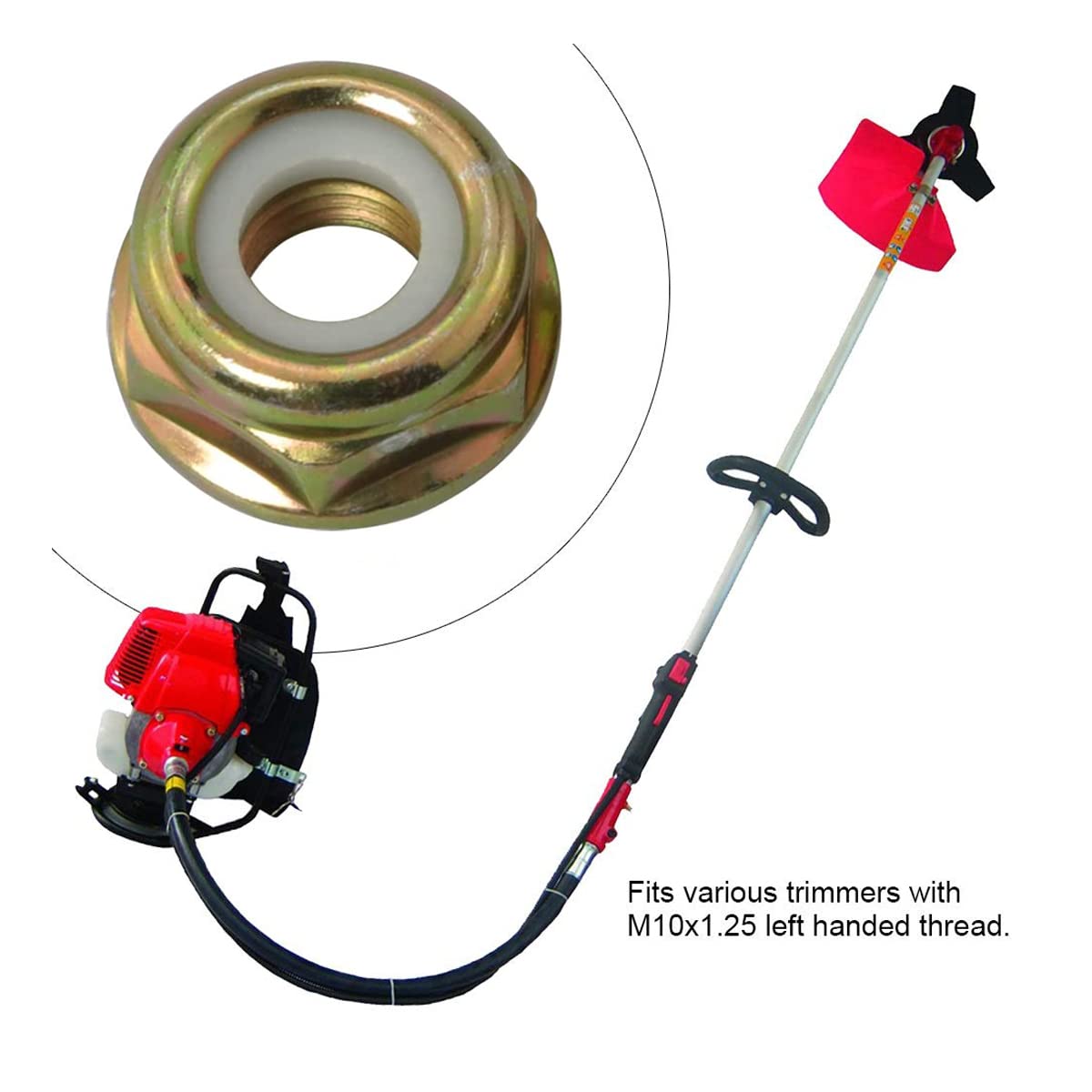 Milikaco weed-wacker attachment nut simplifies quick replacements and maintenance