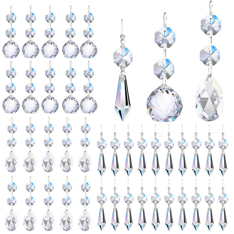 Milkary 44-pack spherical crystal prisms illuminate spaces with sparkling reflections.