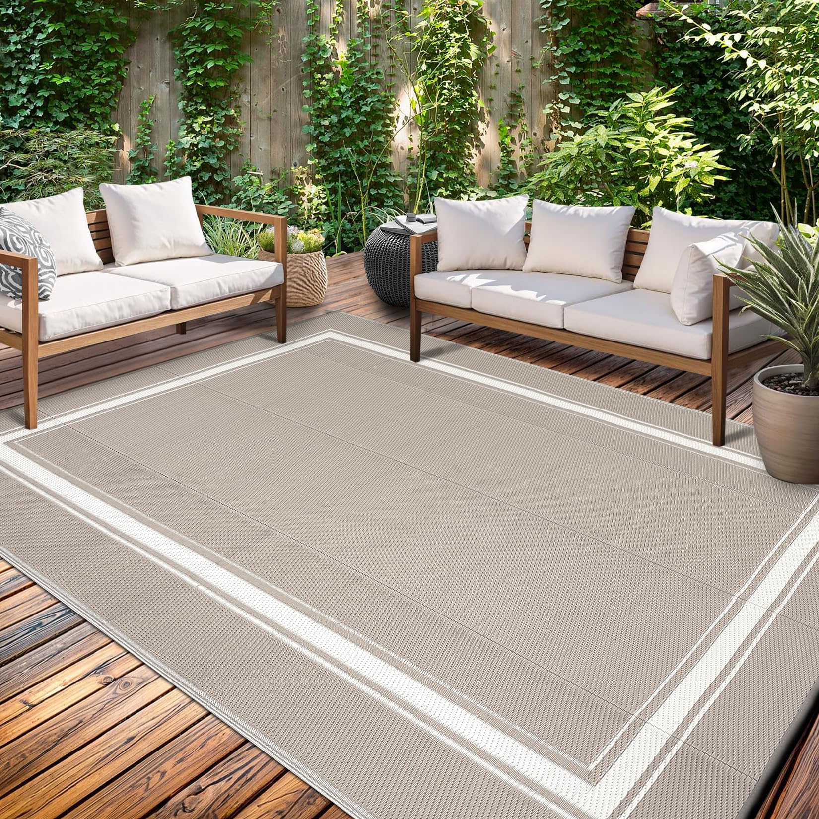 MilleLoom reversible outdoor rug offers two looks for seasonal porch refresh