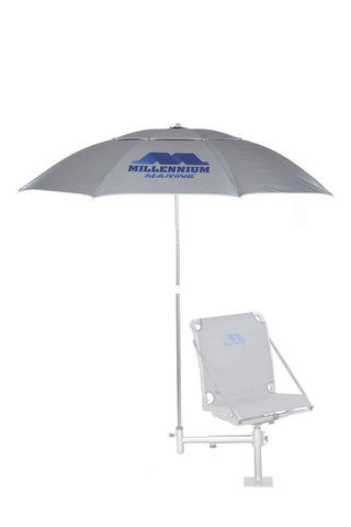 Millennium Marine Shadetree Umbrella tilts for precise coverage and cooler shade