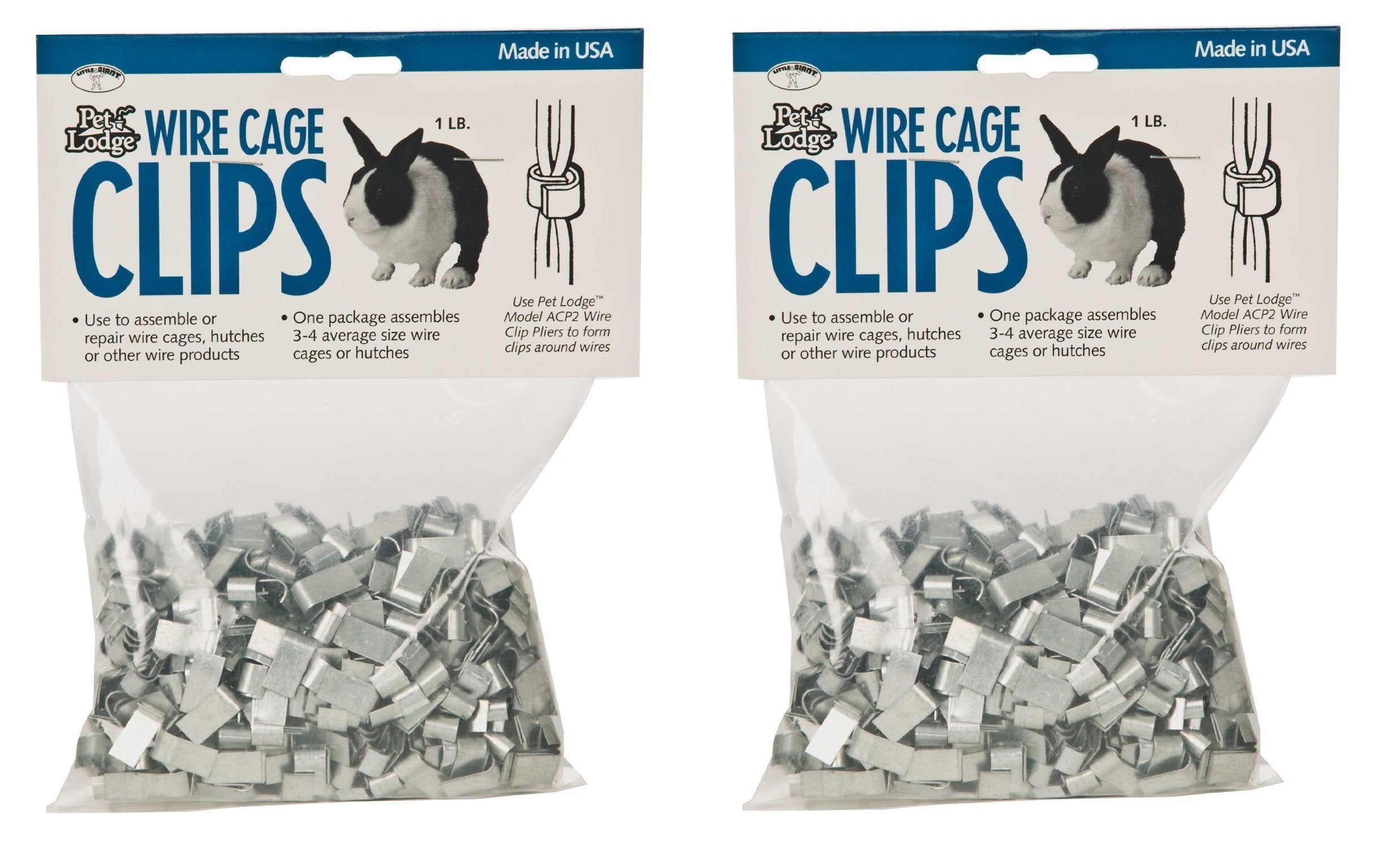 Miller ACC1 wire cage clips securely fasten rabbit hutch panels and other wire assemblies
