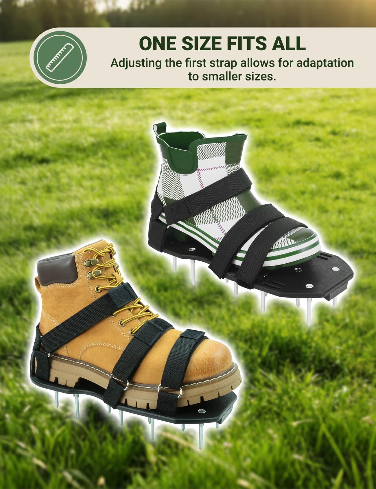 MILLUXXi anti-slip pads prevent slipping on wet grass.