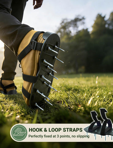 MILLUXXi heavy-duty spikes 48mm penetrate soil for deeper aeration and healthier lawns.