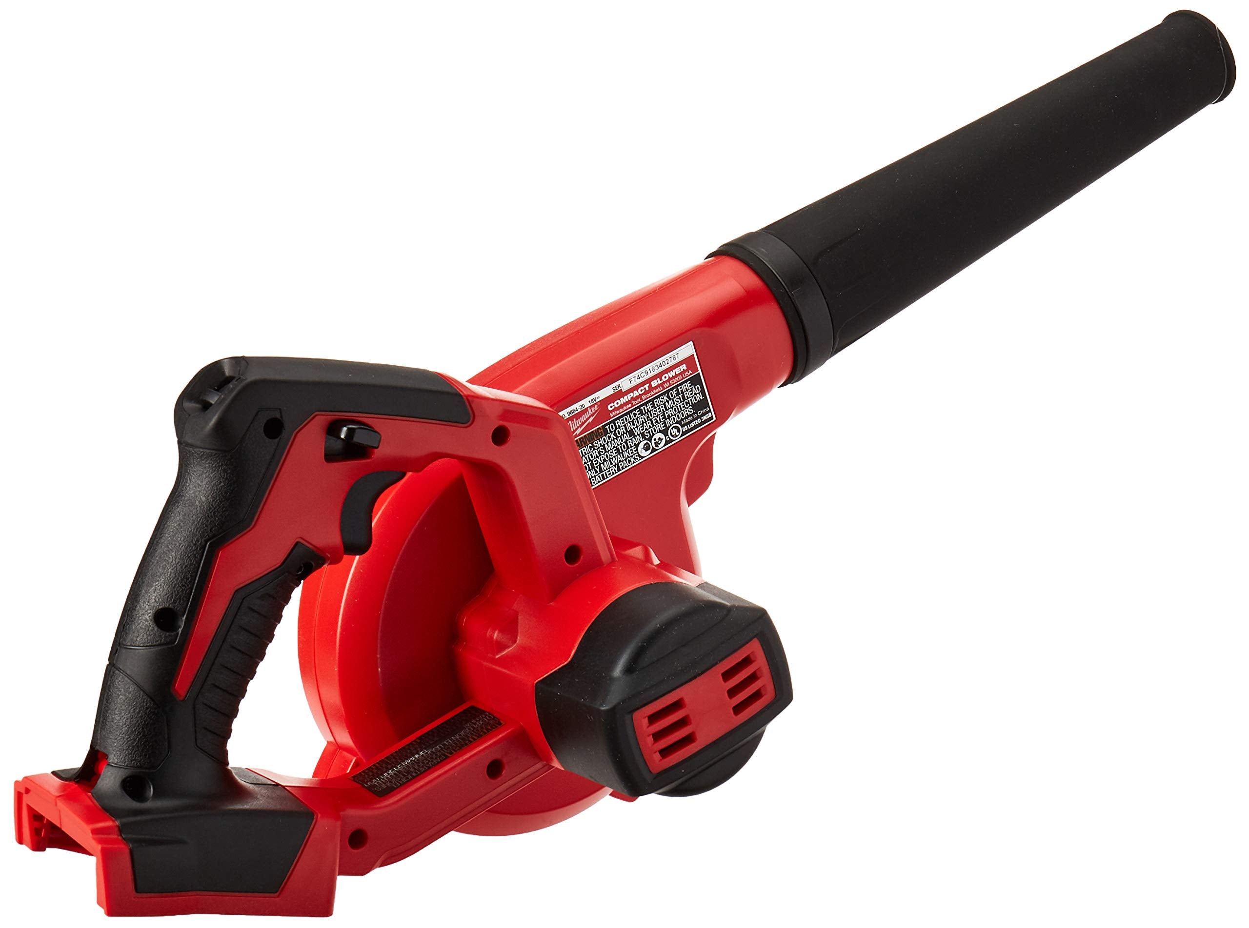 Milwaukee 0884-20 blower showing three-speed switch for tailored tasks