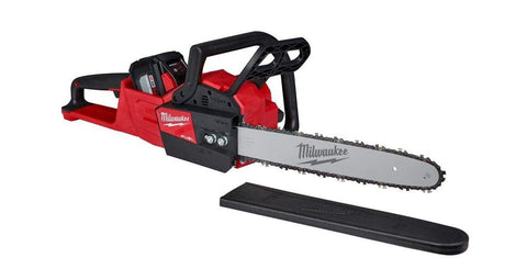Milwaukee 2727-20 M18 FUEL 16in chainsaw with bar and chain for efficient hardwood cutting.