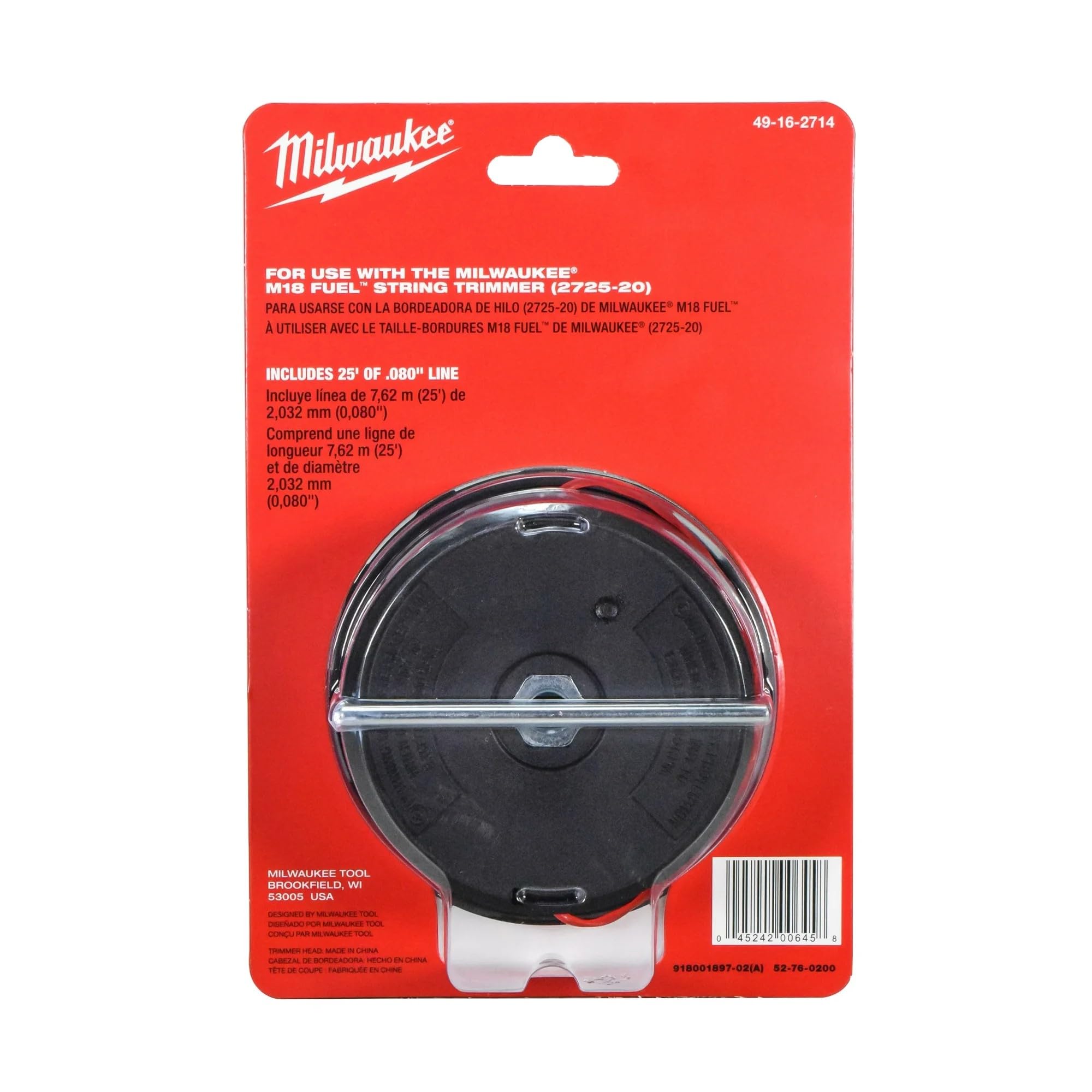 Milwaukee Easy Load Trimmer Head enables quick line loading for faster yardwork.