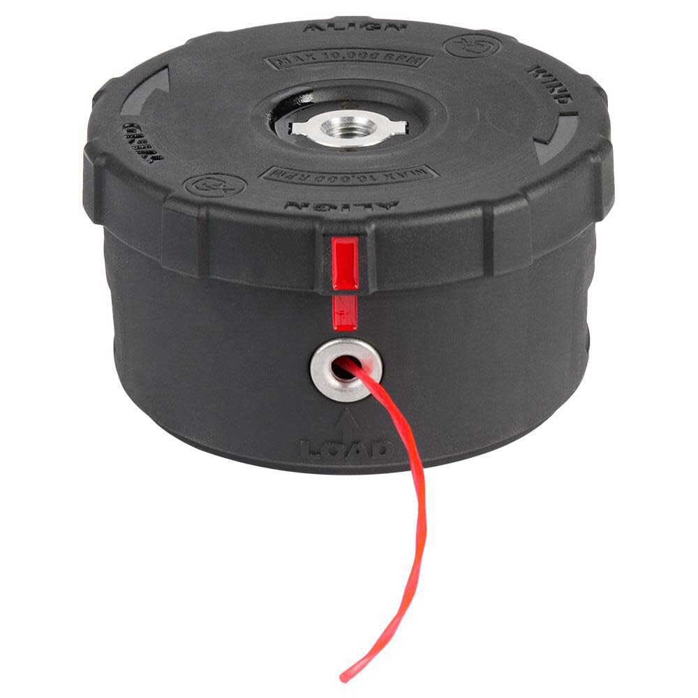 Milwaukee head trimmer with easy load feature for quick string replacement
