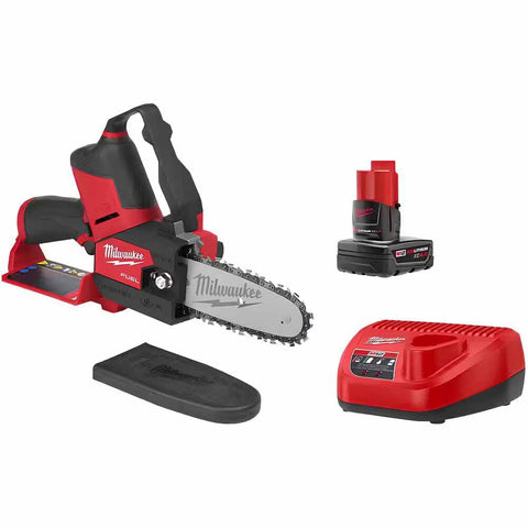 Milwaukee M12 Fuel Hatchet 6in pruning saw blade close-up for clean cuts.