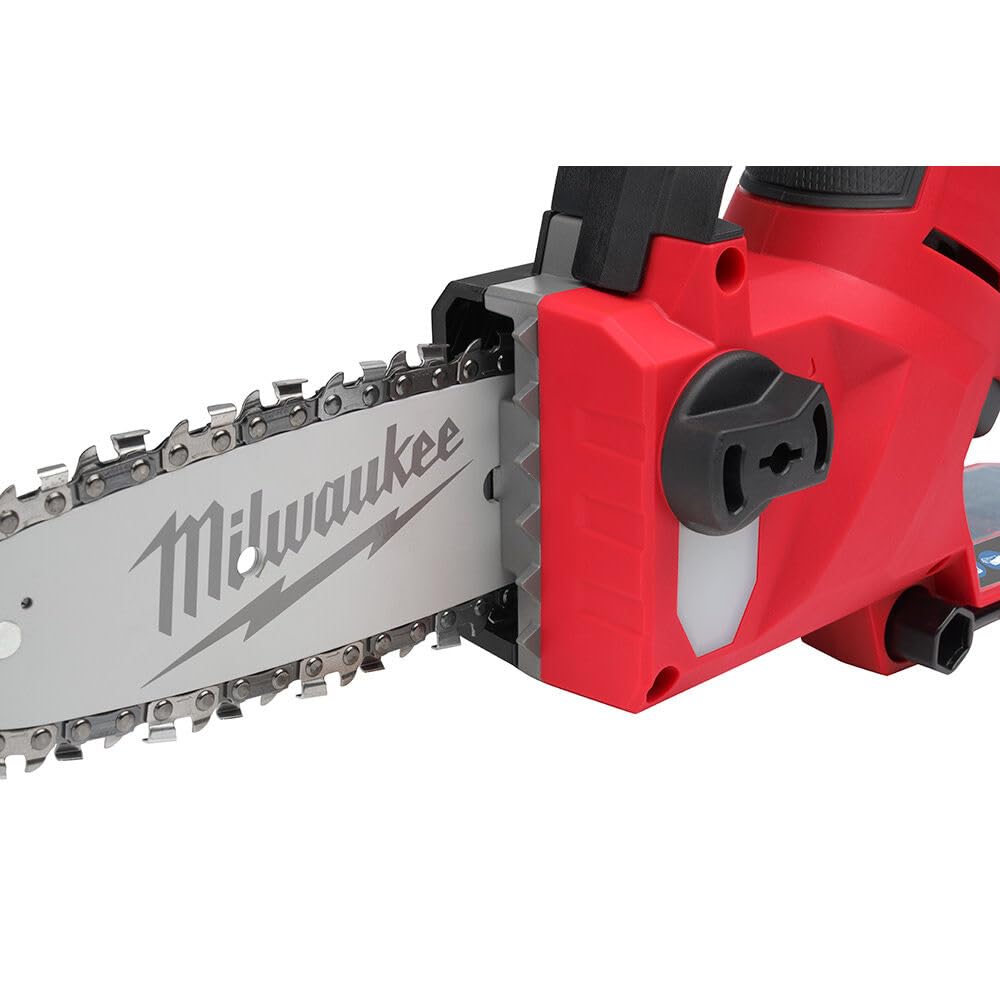 Milwaukee M12 Fuel Hatchet 6in pruning saw in shed workshop.