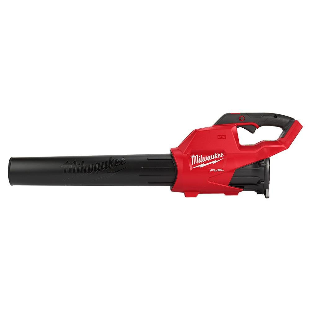 Milwaukee M18 FUEL blower delivers 120 mph air stream for fast debris clearing.