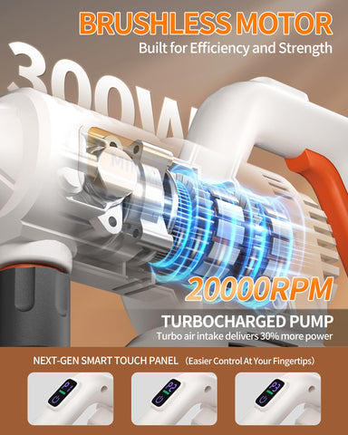 Foam cannon and 6-in-1 nozzle for thorough grime lifting