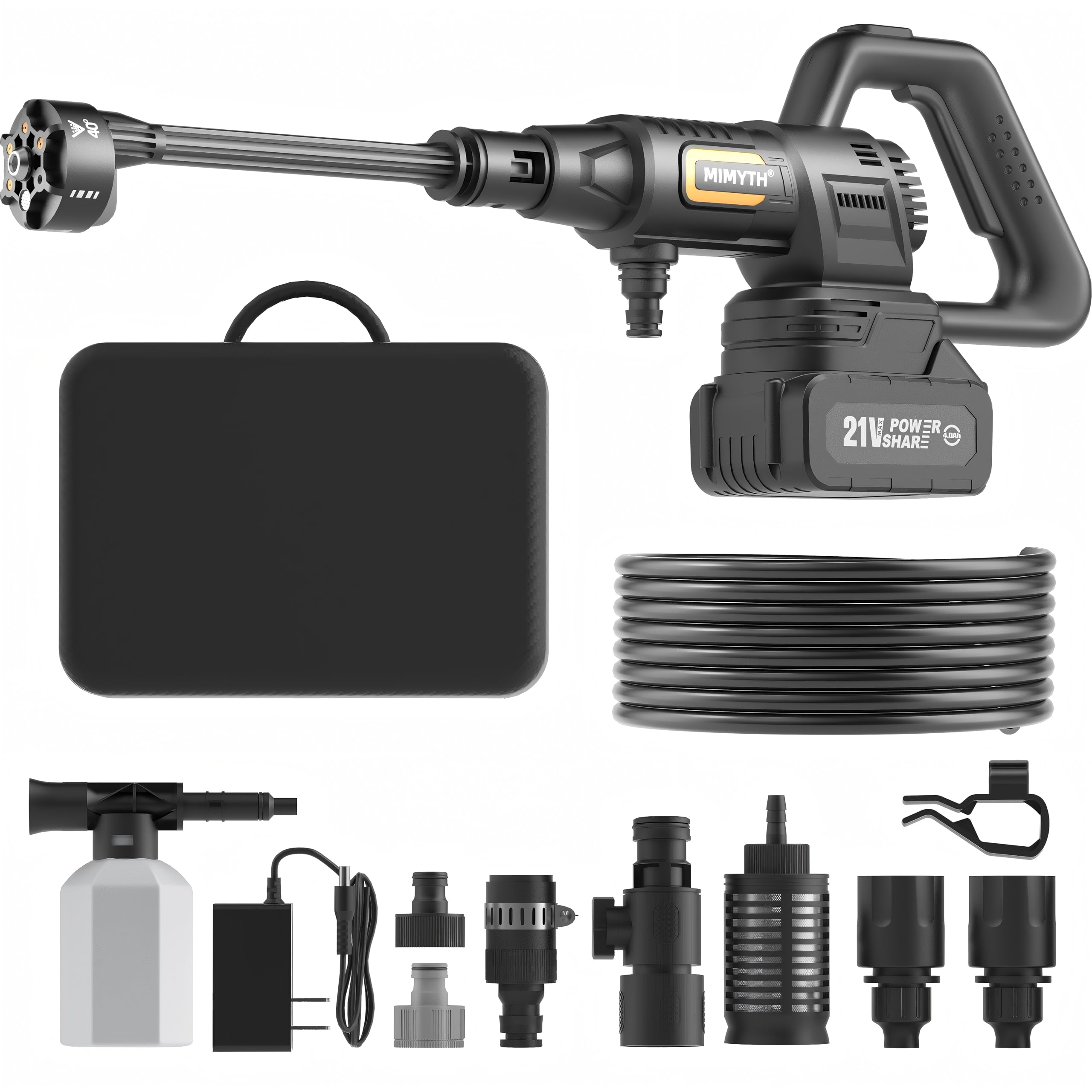 MIMYTH cordless pressure washer in compact design for easy portability and storage