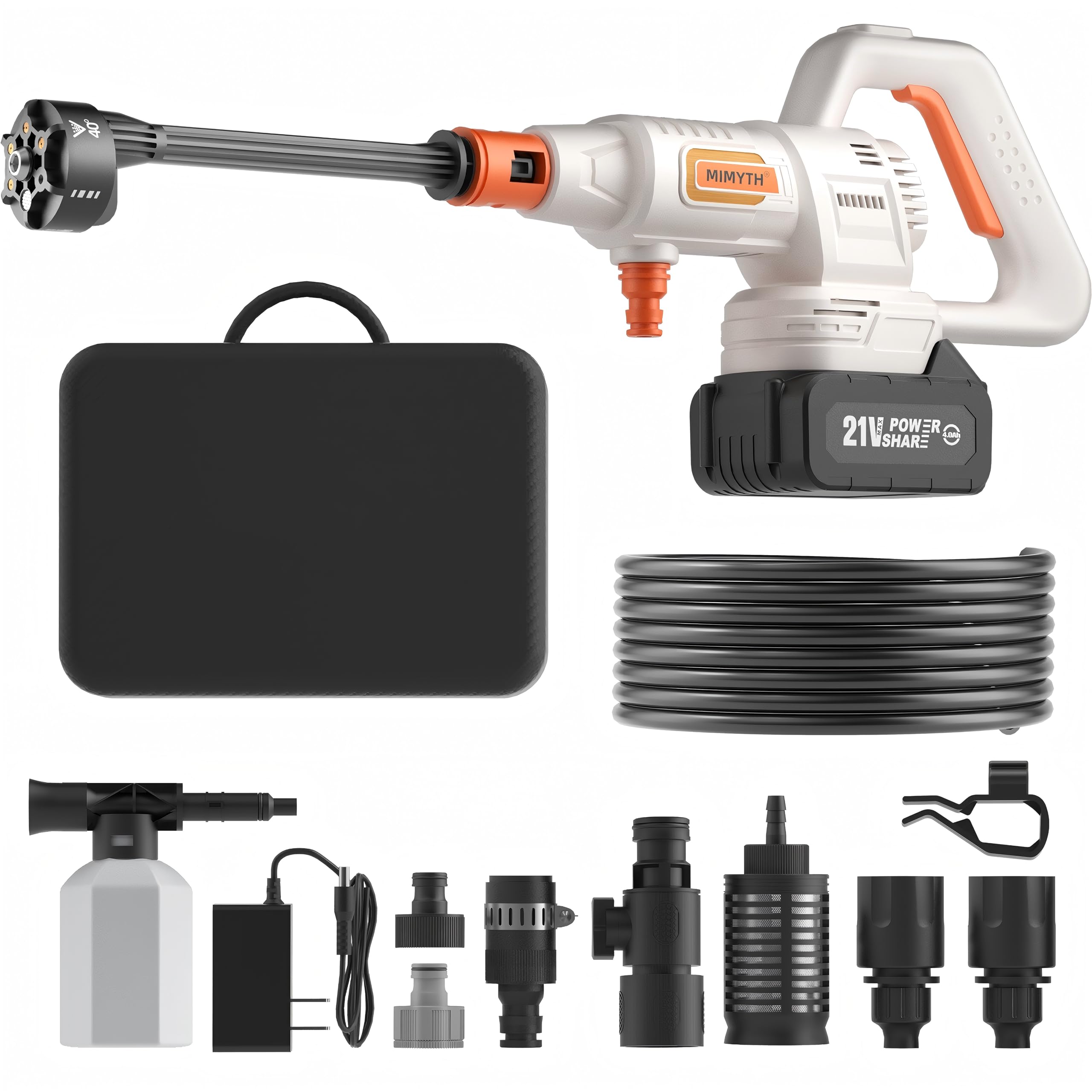 MIMYTH cordless pressure washer glacier white for versatile outdoor cleaning