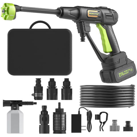 MIMYTH EnduringGreen front view shows compact, portable cordless power for quick outdoor cleaning.