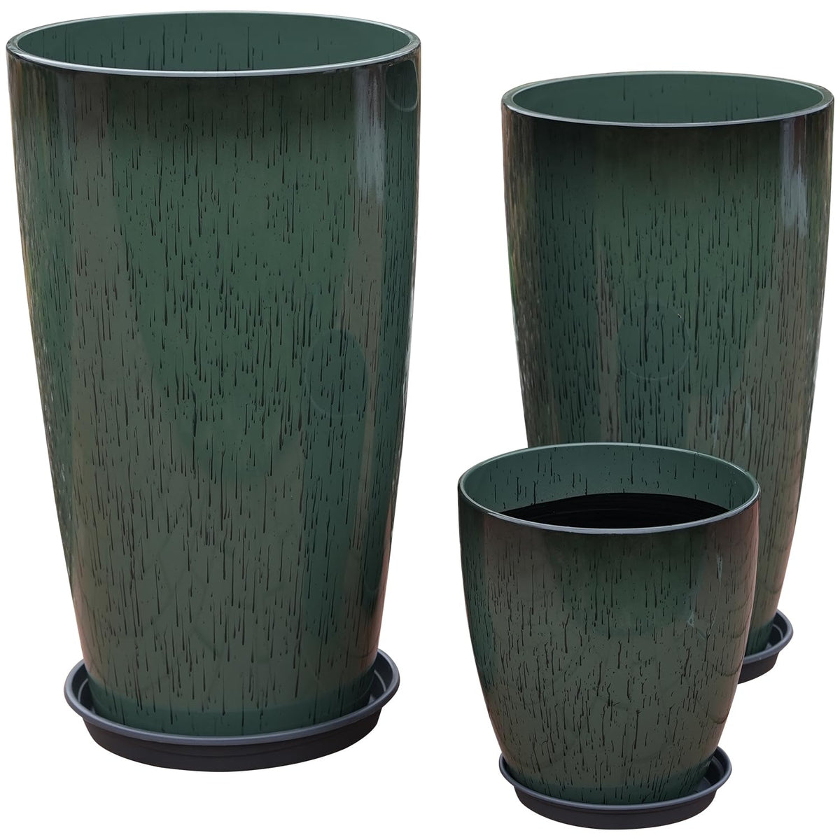 MinCHI257 24-inch gradient-green planter creates a bold indoor focal point.