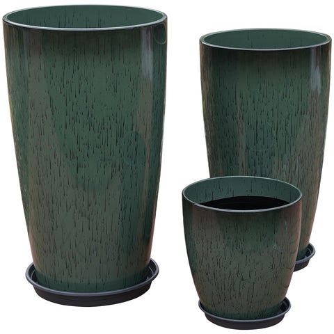 MinCHI257 24-inch gradient-green planter creates a bold indoor focal point.