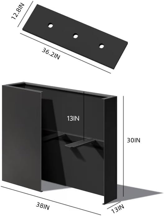 MinCHI257 outdoor planter on patio blending with space in black finish.