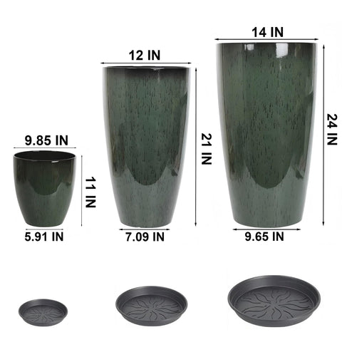 MinCHI257 drainage-hole planter with saucer prevents water pooling in any setting.