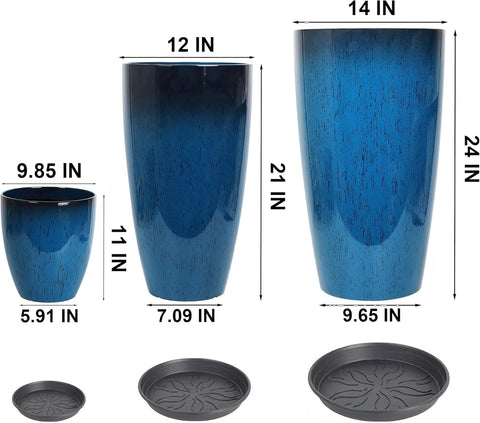 MinCHI257 planter with drainage holes and saucer prevents water mess during watering