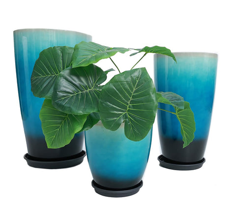 MinCHI257 11-inch gradient planter adds height variety on shelves or balconies