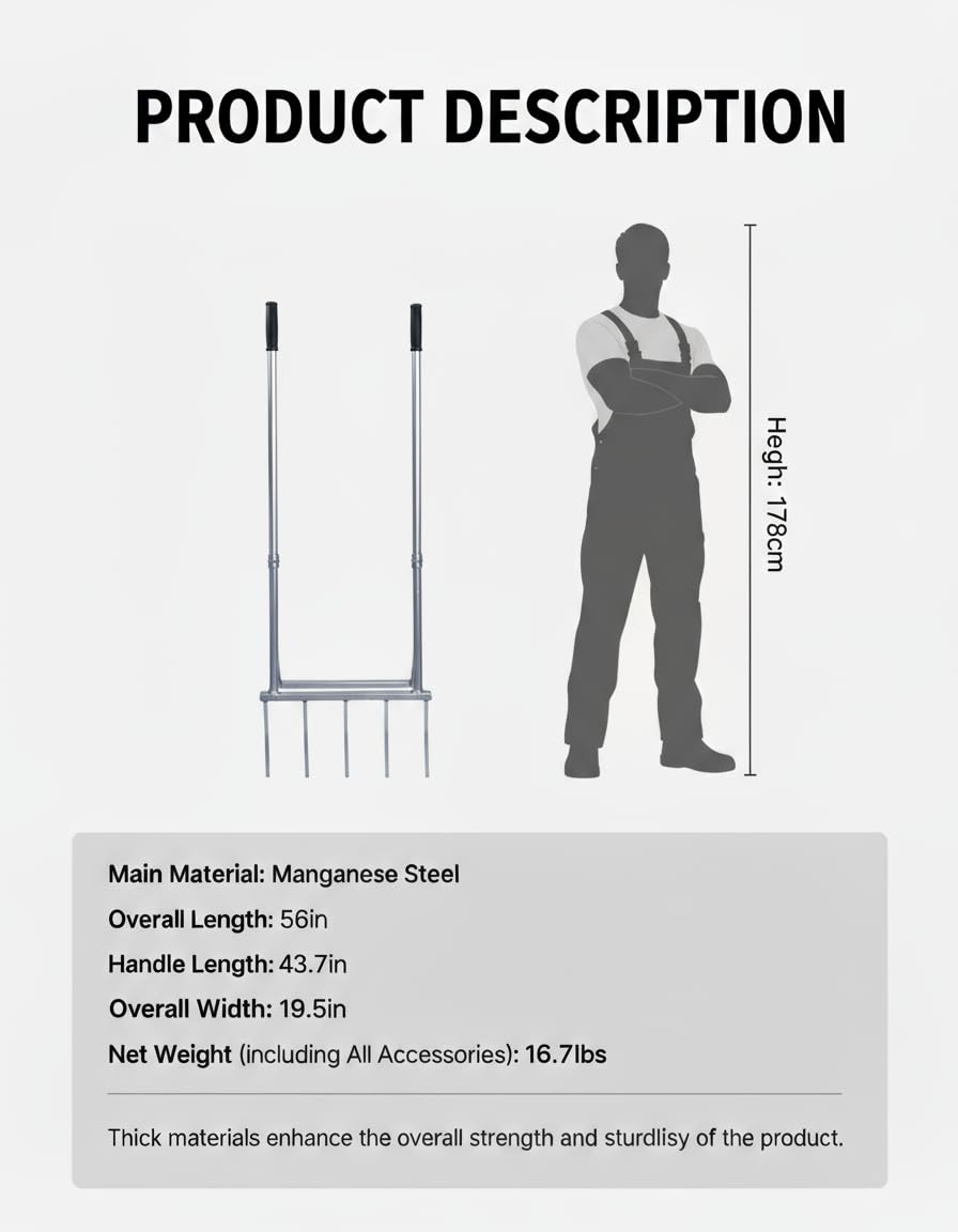 Mindoub broadfork rust-resistant coating protects in damp beds