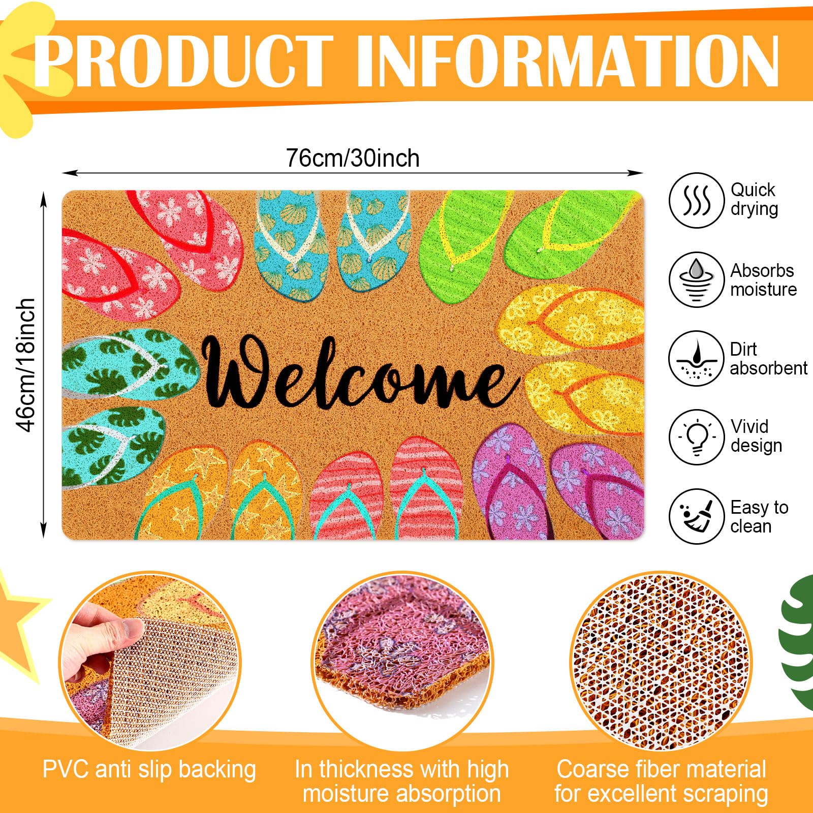 Mindsoft beach-theme entry mat adds cheerful ambiance for summer gatherings