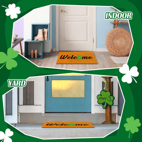 Mindsoft entrance mat on doorstep combining practicality and holiday spirit