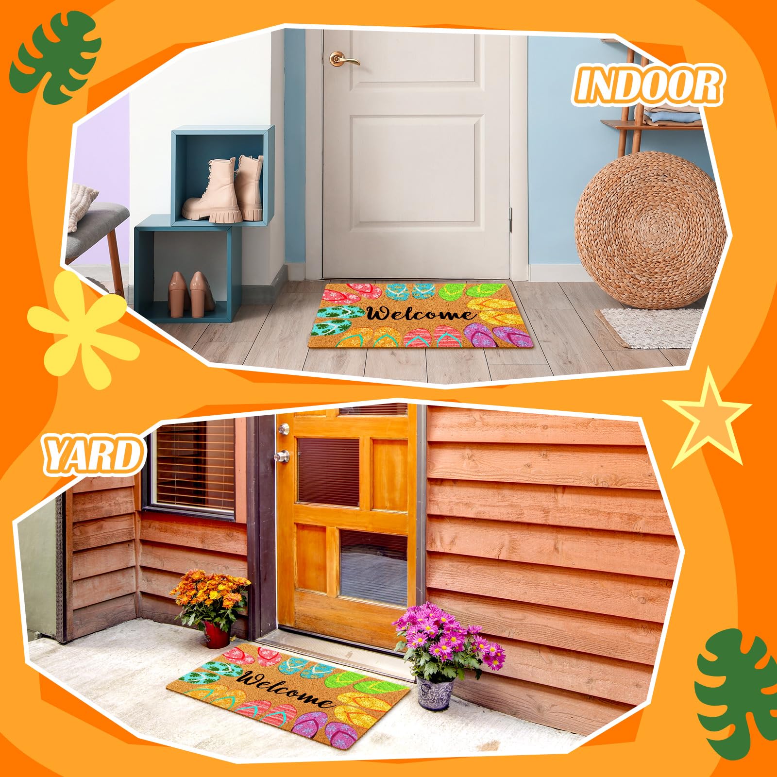 Mindsoft flip-flops pattern door mat highlights seasonal charm at the doorway