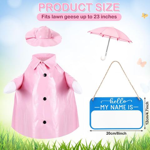 Mindsoft pink umbrella with goose outfit for cohesive spring decor.