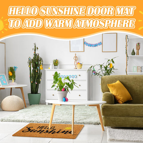 Mindsoft Hello Sunshine doormat resisting dirt entry, keeping interiors cleaner.