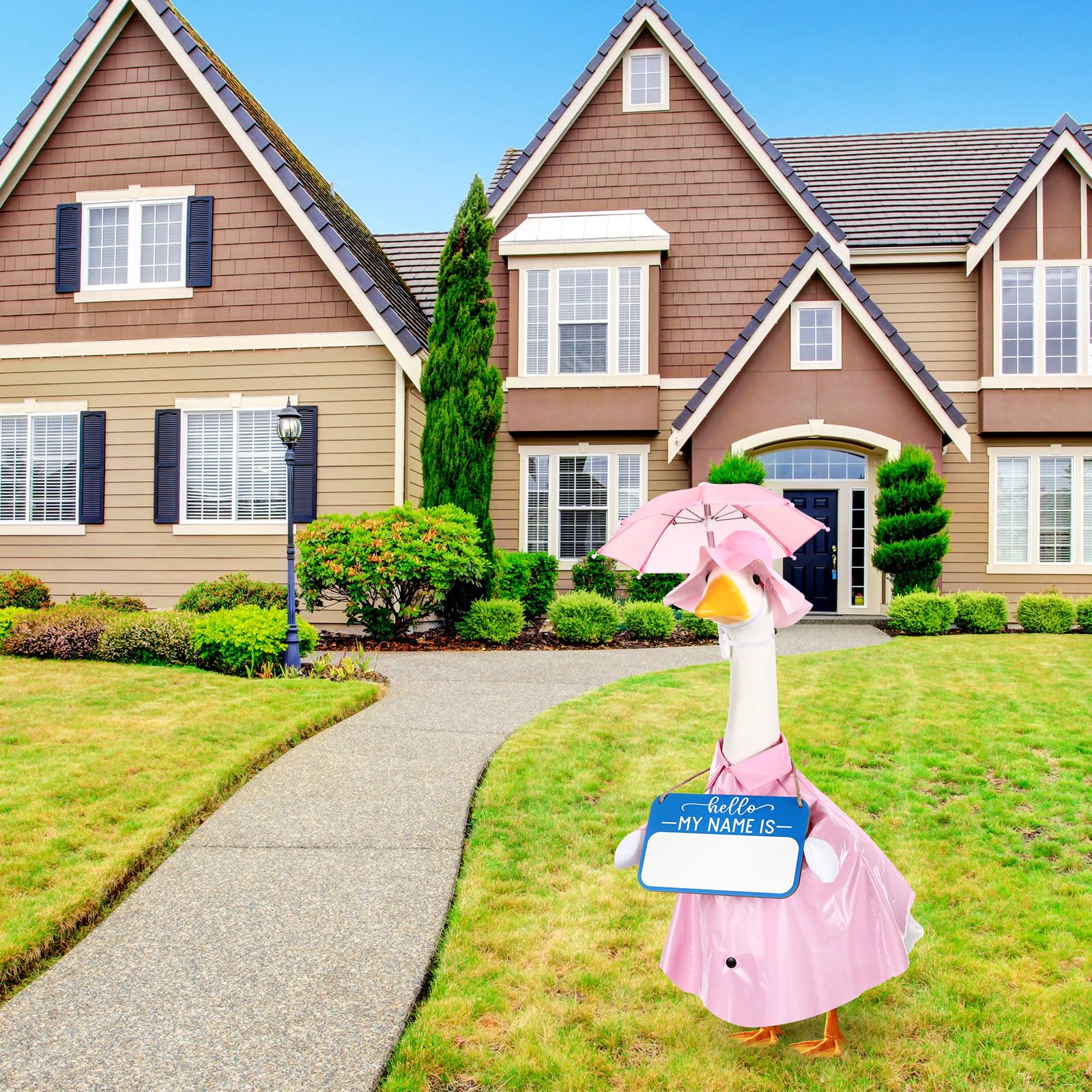 Mindsoft 23-inch goose clothes fit most standard lawn geese for easy styling.