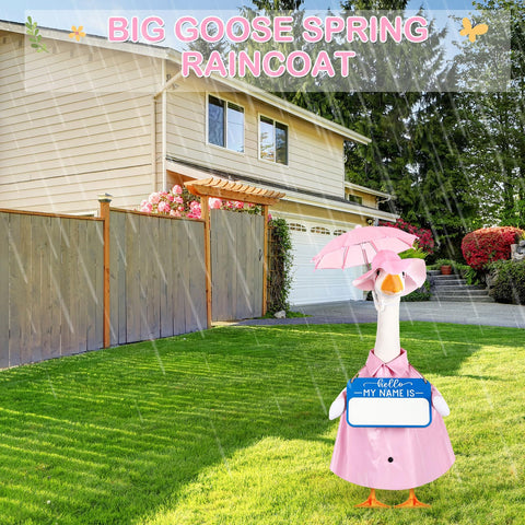 Mindsoft porch decor goose rain outfit adds whimsical curb appeal.