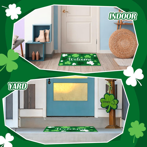 Mindsoft St. Patrick's Day mat adds charm and easy maintenance to entries.