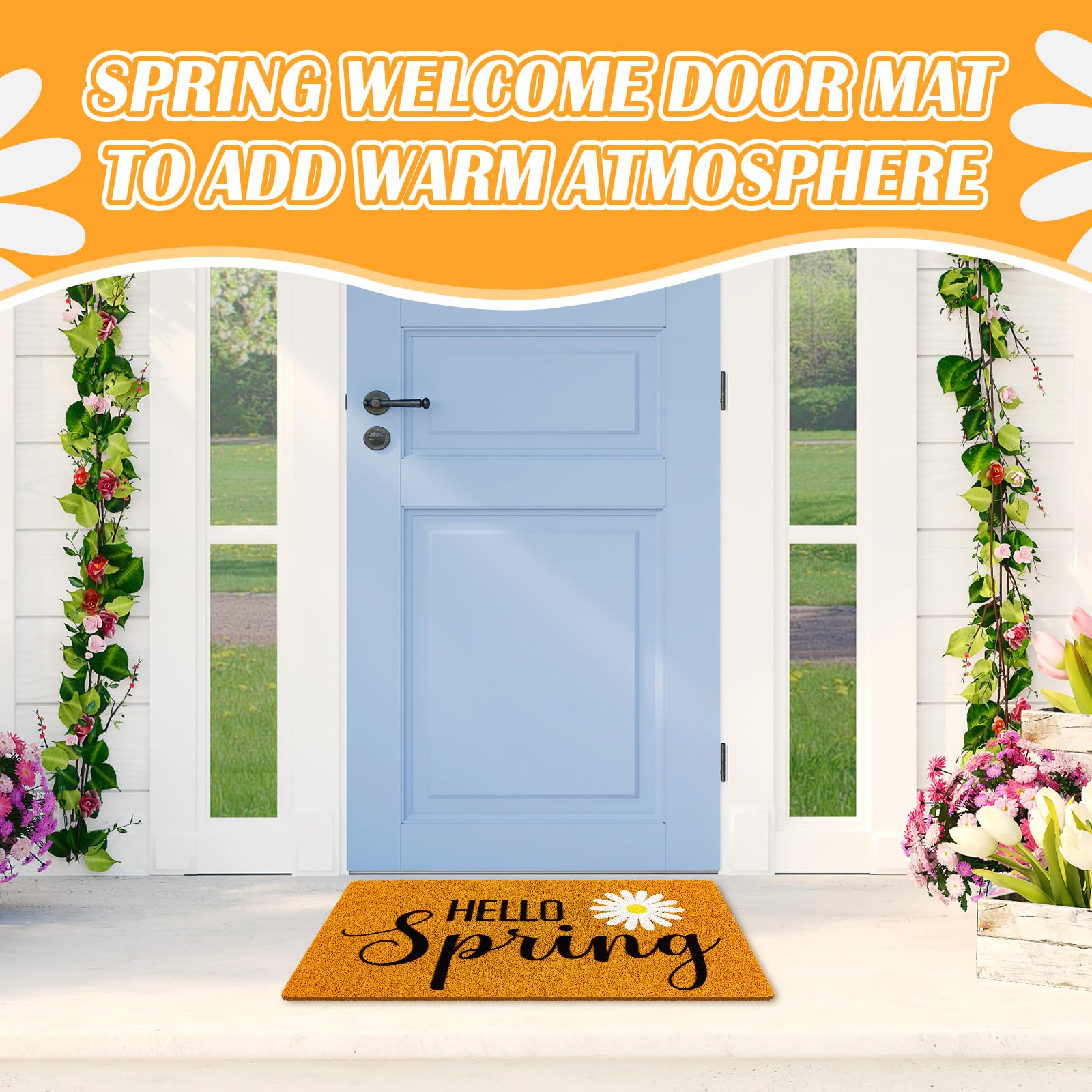 Mindsoft PVC doormat with non-slip backing stays in place on indoor floors.