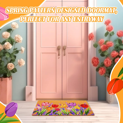 Mindsoft 18x30 inch doormat sizing fits most front doors for everyday use.