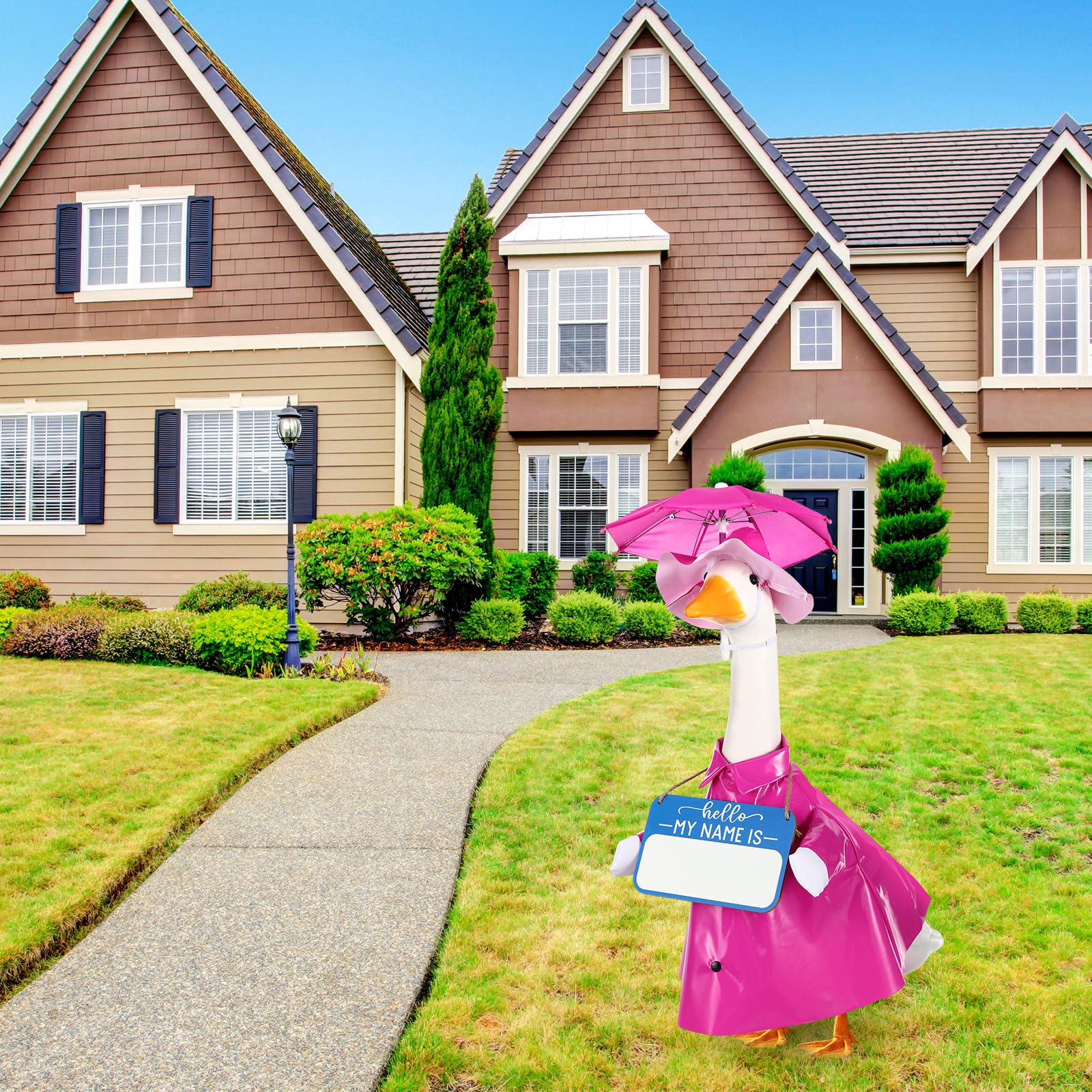 Mindsoft spring lawn setup for geese statues creates festive charm