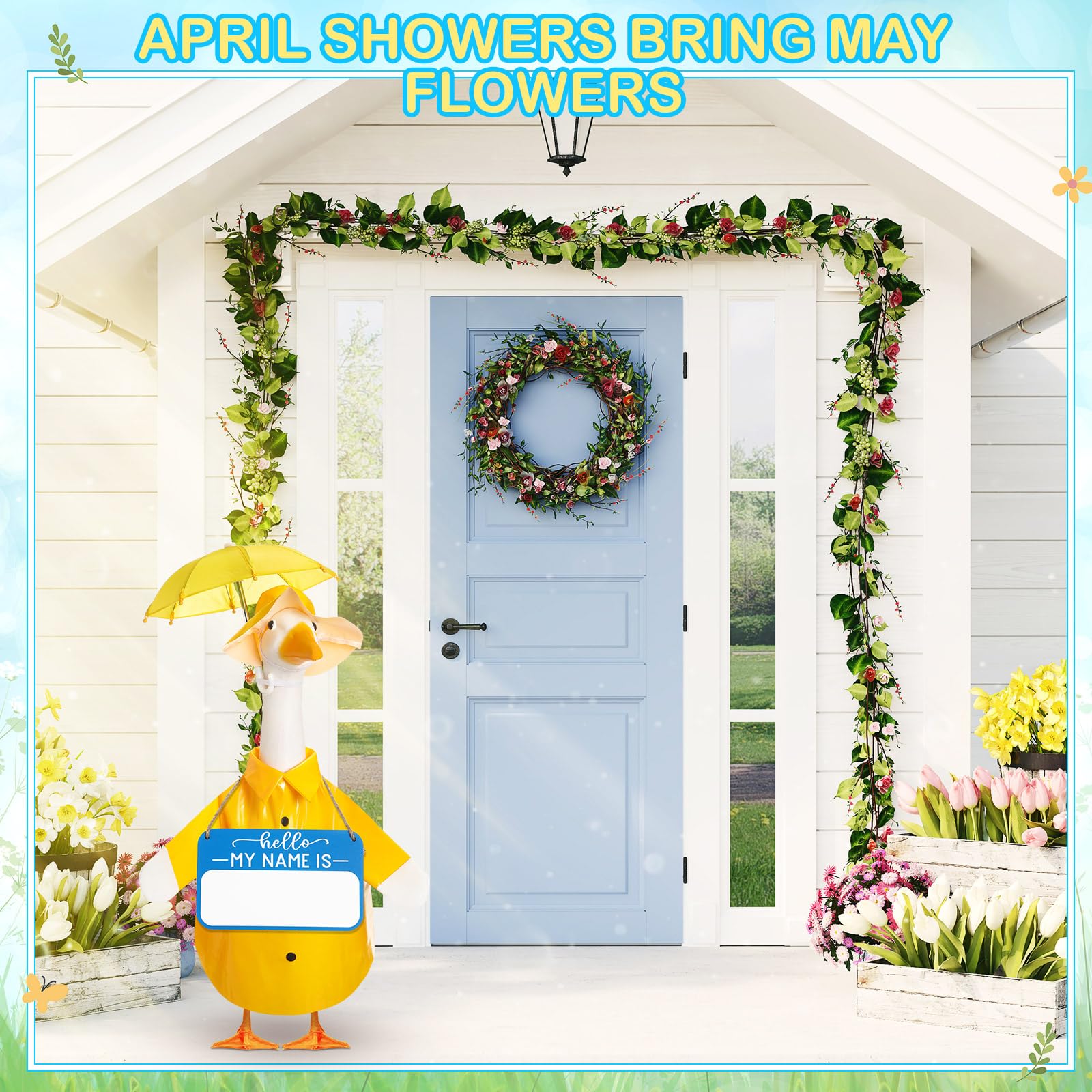 Mindsoft spring porch decor highlights yellow accents for festive outdoor spaces