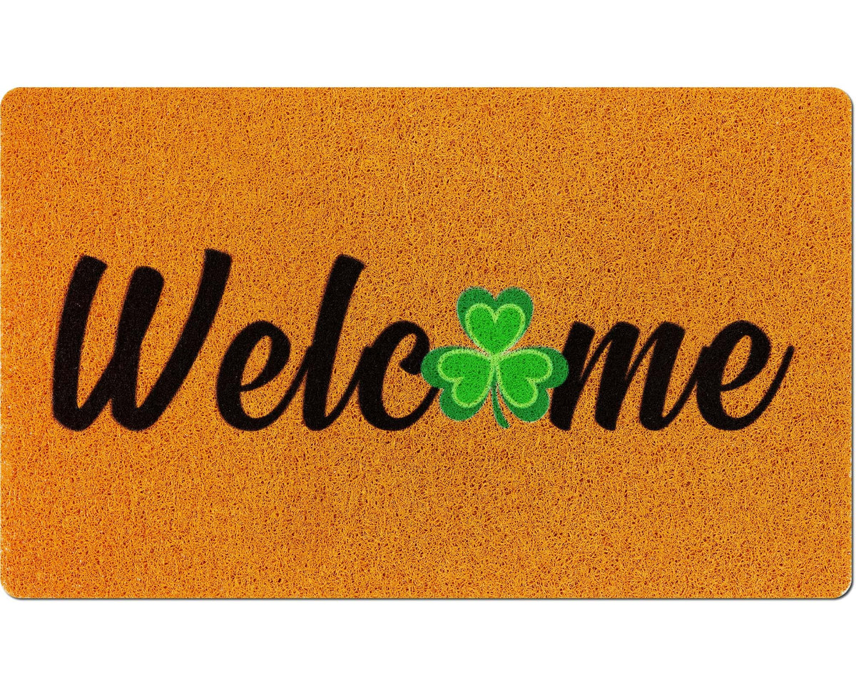 Mindsoft St Patrick's Day doormat front door with shamrocks for festive curb appeal