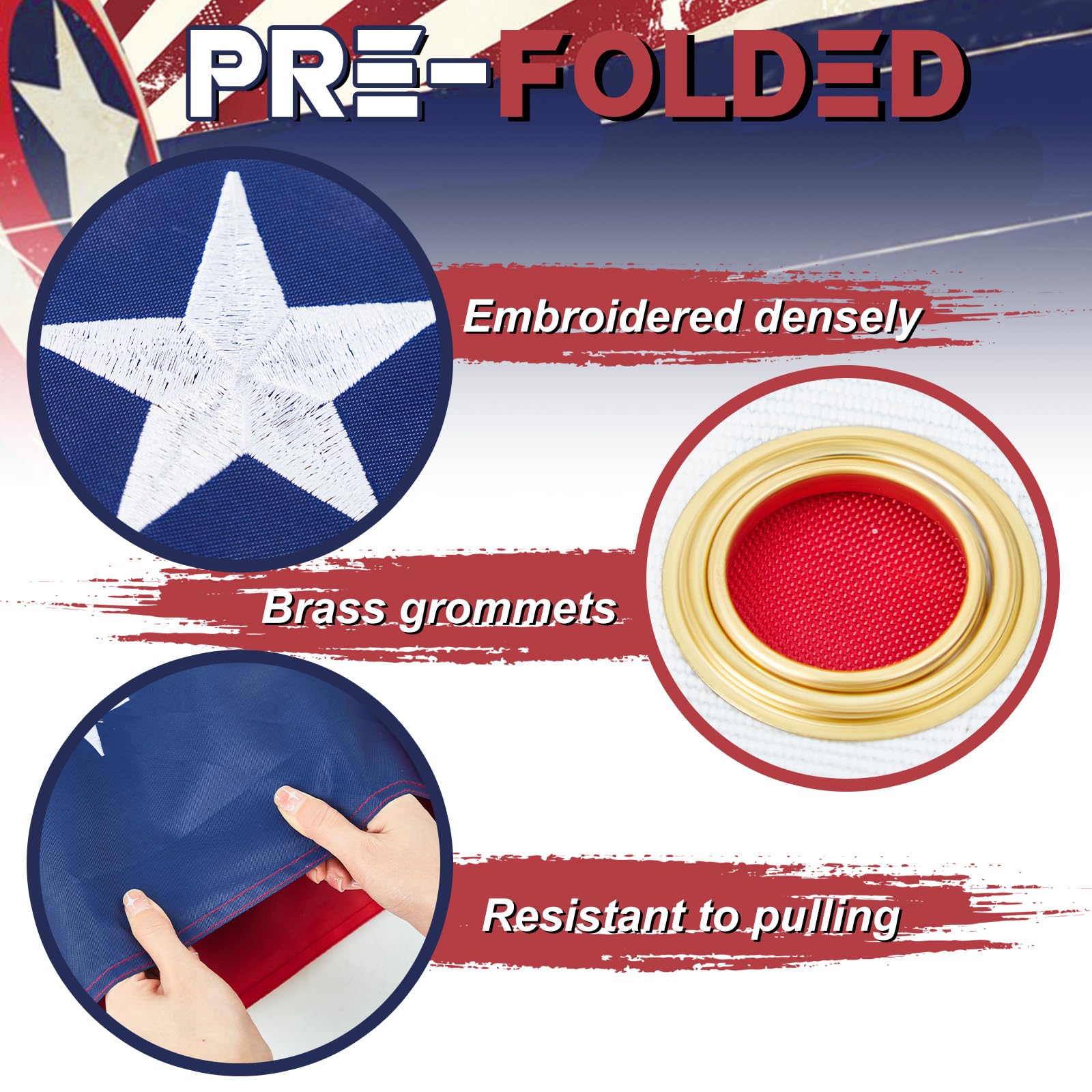 Mindsoft flag stars densely embroidered, showcasing meticulous craftsmanship