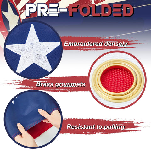 Mindsoft flag stars densely embroidered, showcasing meticulous craftsmanship