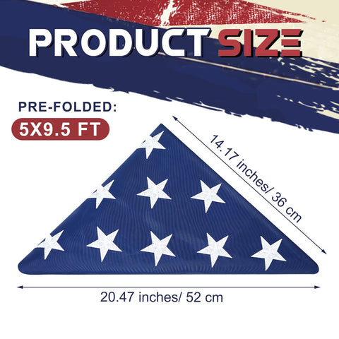 Mindsoft US flag in blue white red nylon with durable embroidery