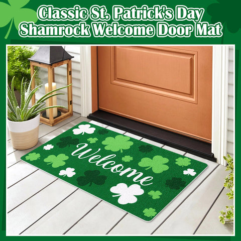 Mindsoft green welcome mat designed for easy cleaning and quick drying.