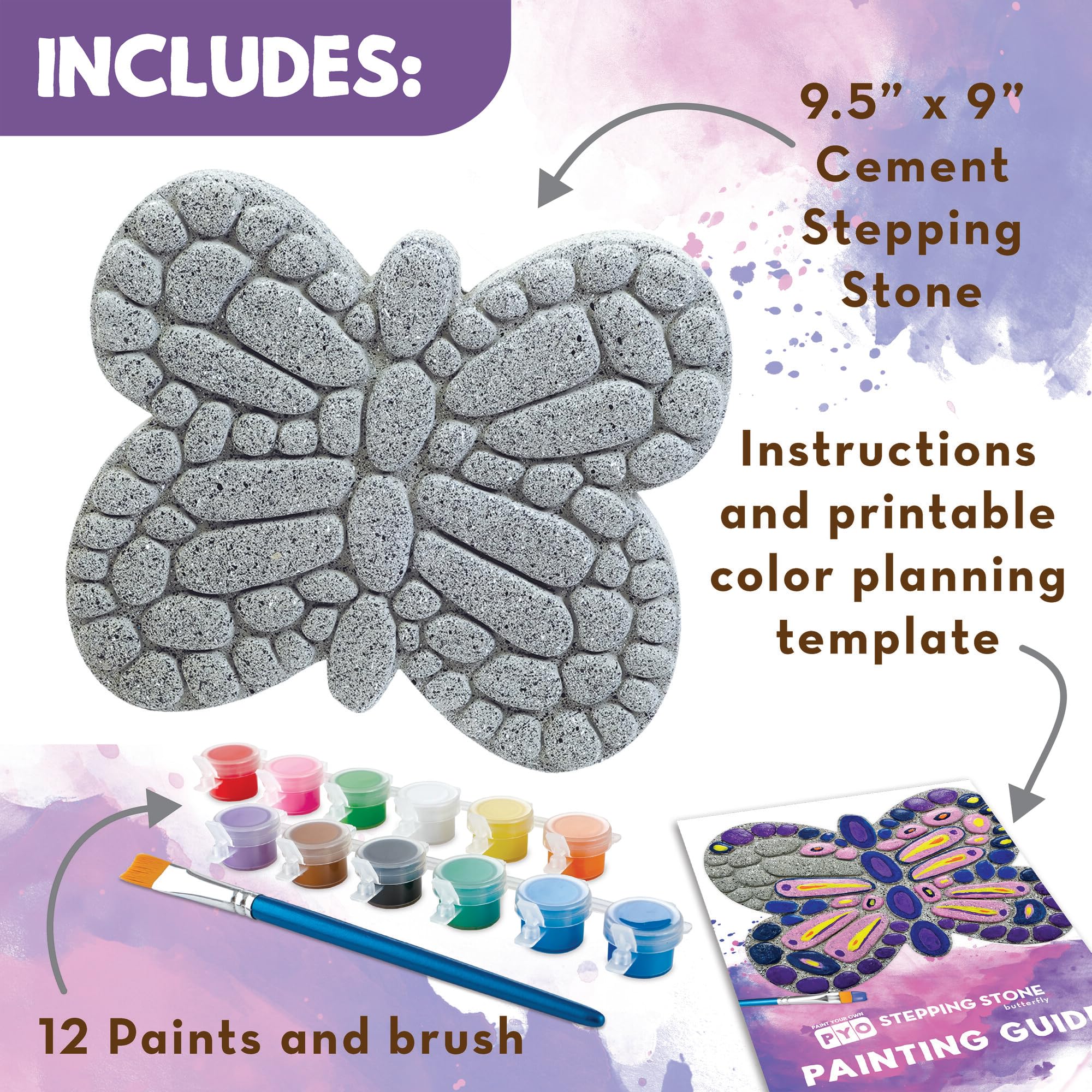 MindWare butterfly stepping stone mosaic kit for garden paths.