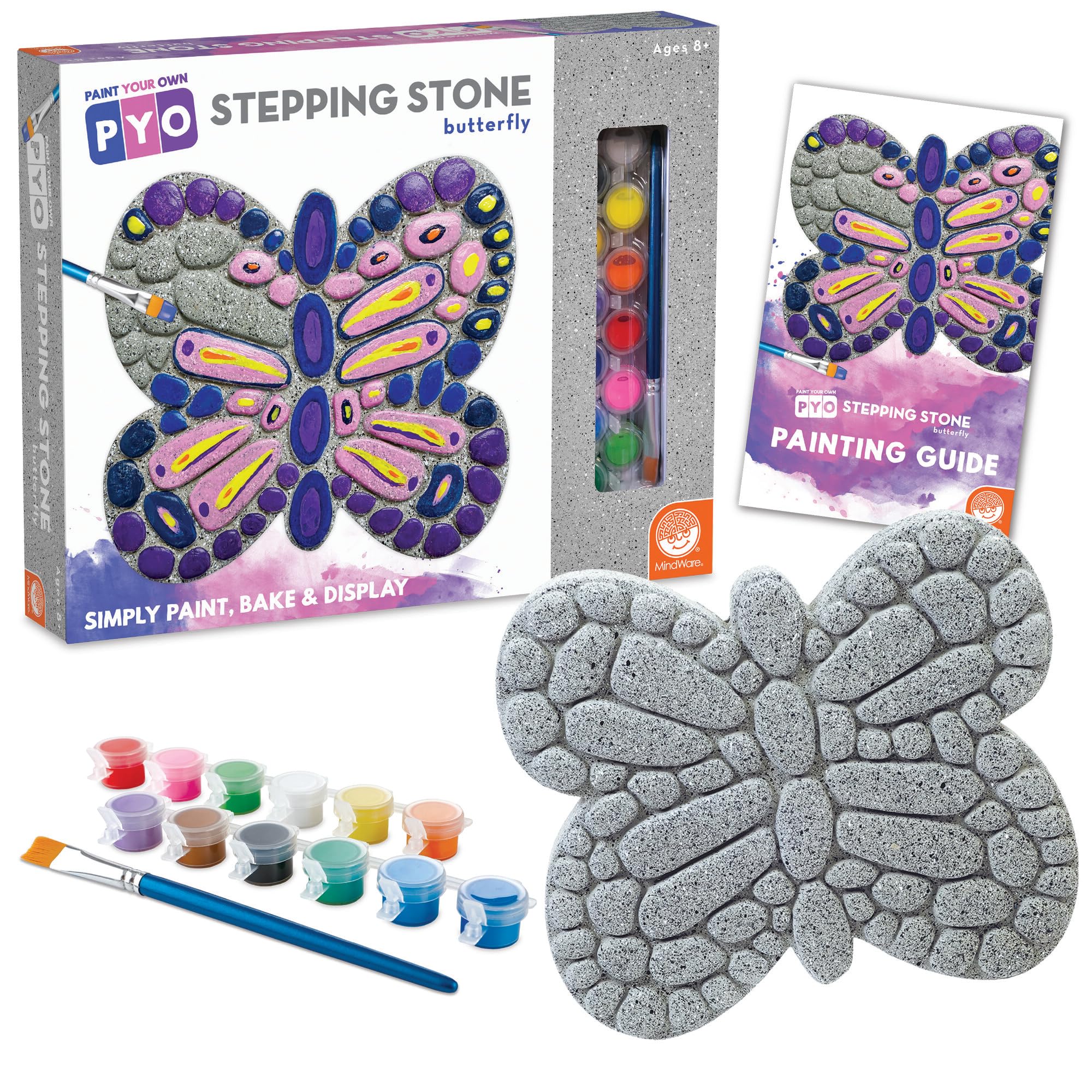 MindWare Paint Your Own Stepping Stone Butterfly ready for outdoor display.