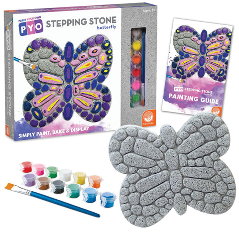 MindWare Paint Your Own Stepping Stone Butterfly ready for outdoor display.