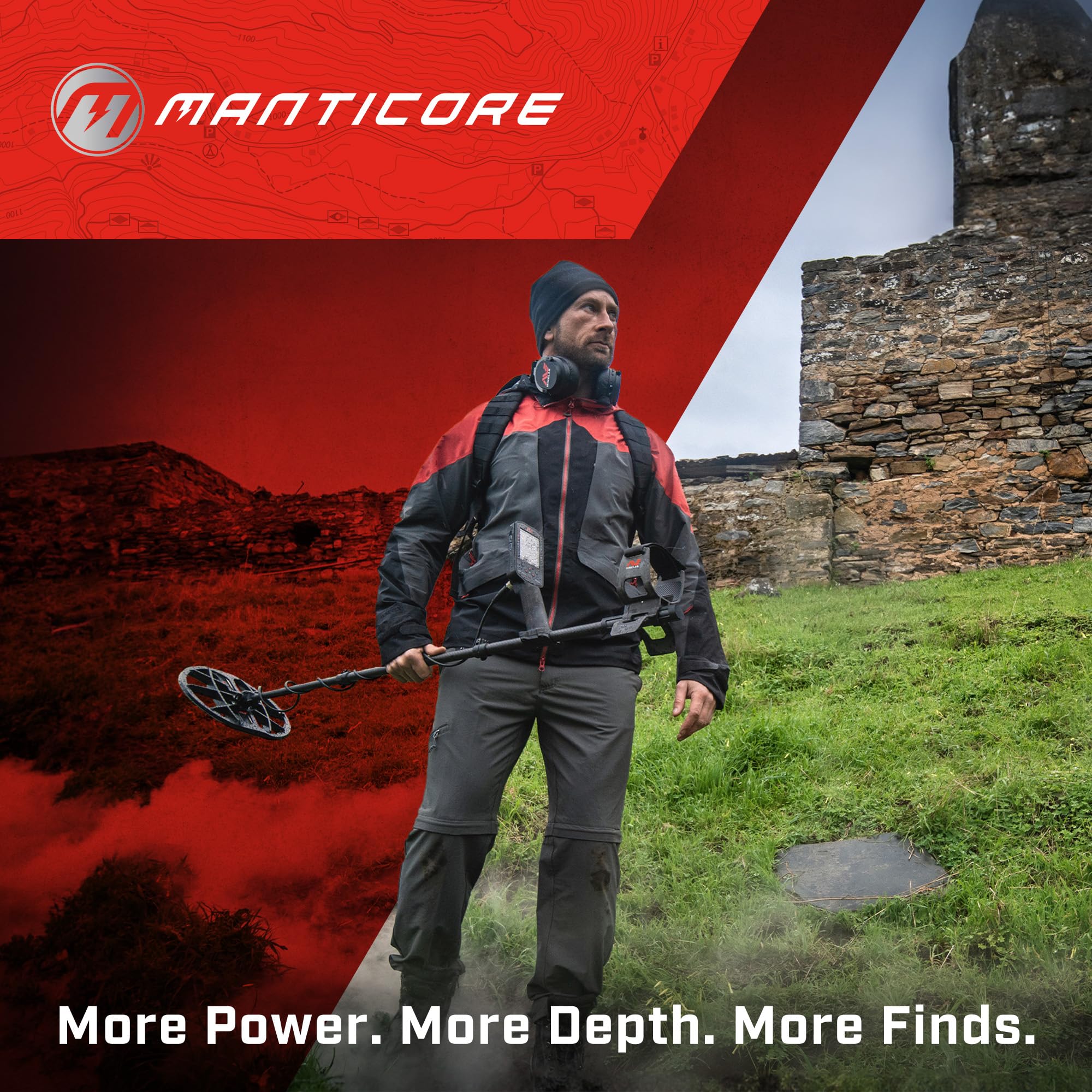 MINELAB MANTICORE 2D target ID map and enhanced audio aid identification.