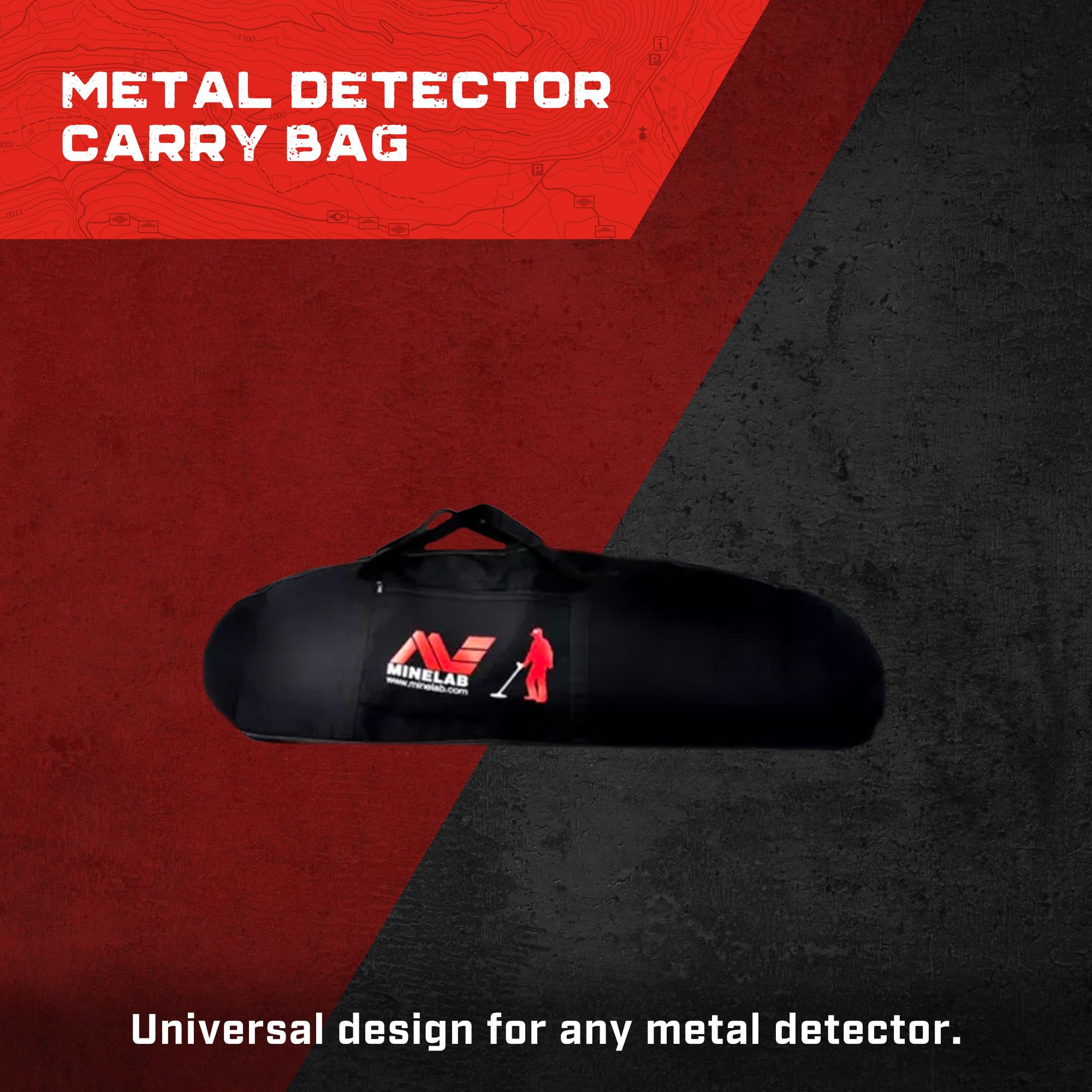 MINELAB metal detector bag features protective vinyl fabric for durable storage.