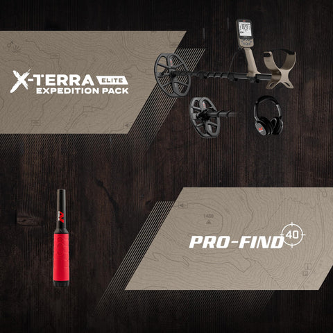 MINELAB X-TERRA ELITE EXPEDITION V12X coil close-up for broad detection range.