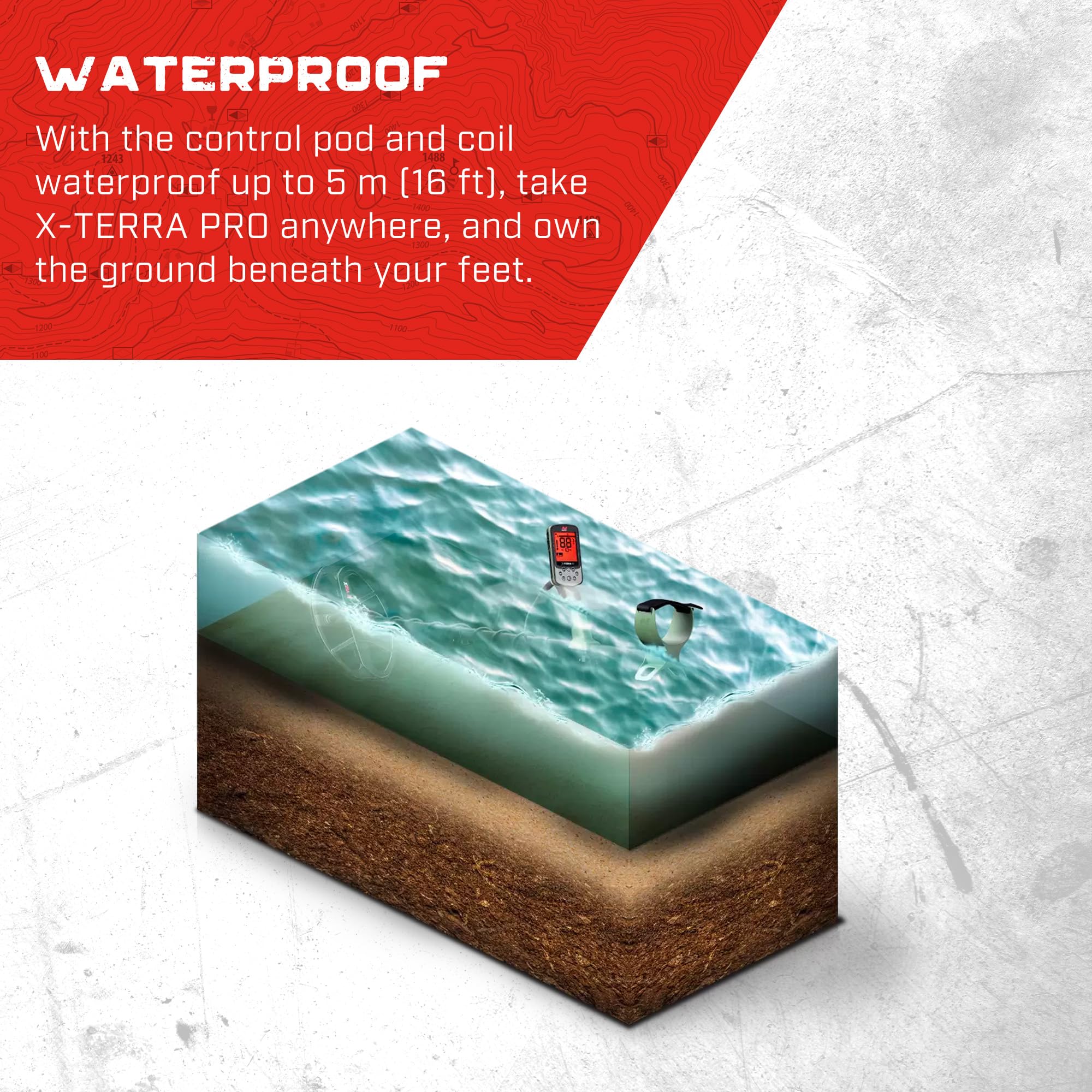MINELAB X-Terra PRO submerged test demonstrates IP68 waterproof protection
